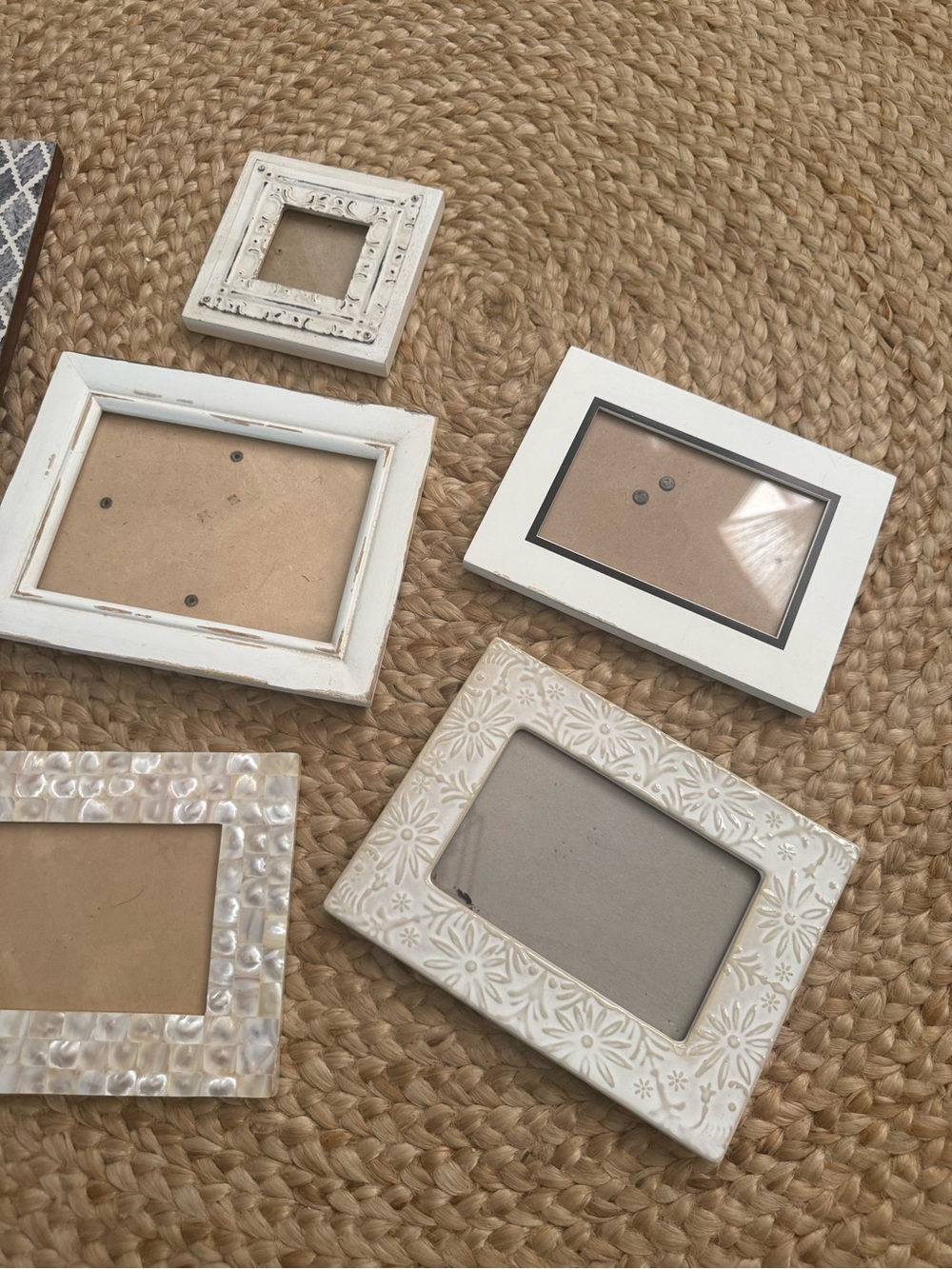 Neutral Patterned Photo Frame Lot - Picture 3 of 5